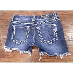Miss Me Women's Blue Jean Denim Shorts Signature Boot Size 25